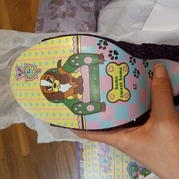 New PURPLE GLITTER, SEQUINS HEELS, HOLLY JOLLY, IRREGULAR CHOICE, size 10/11, 42 - Picture 8 of 9